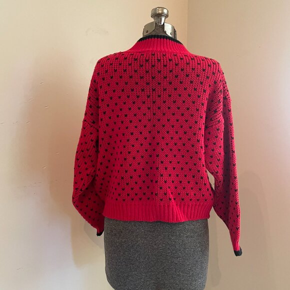 Vintage 80s Club Sportif de Paris red and black sweater, size large - Picture 5 of 7